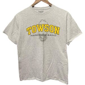Grey Towson University marching band college music short sleeve crewneck T-shirt